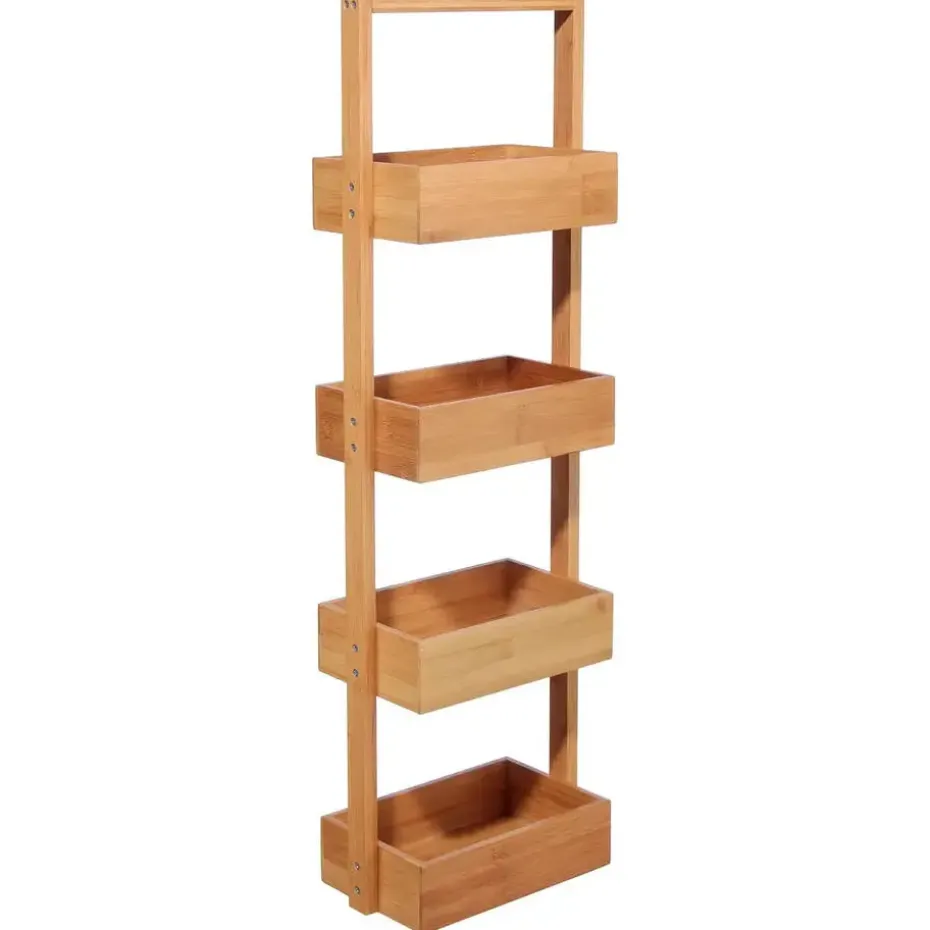 5Five Doucherekje/badkamerrekje - bamboe - 4 lagen - 25 x 16 x 88 cm