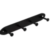 5Five Kapstok rek voor wand/muur - zwart - 4 ophanghaken - B35 cm