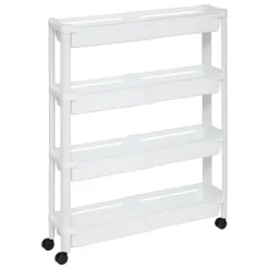 5Five Keuken/badkamer trolley 4 laags - 37 x 15 x 79 cm - wit