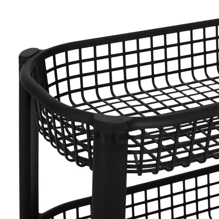 5Five Keuken/badkamer trolley 4 laags - 46 x 25 x 79 cm - zwart