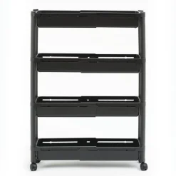 5Five Keuken/badkamer trolley 4 laags - 37 x 15 x 79 cm - zwart