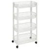 5Five Keuken/badkamer trolley 4 laags - 46 x 25 x 79 cm - wit