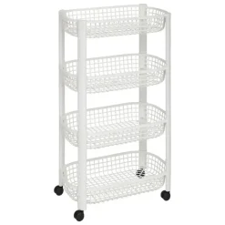 5Five Keuken/badkamer trolley 4 laags - 46 x 25 x 79 cm - wit