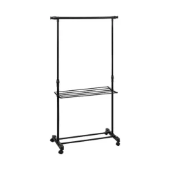 5Five Kledingrek - zwart - metaal - 145 x 41 x 160 cm - staand