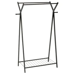 5Five Kledingrek met dubbele stang - rvs - zwart - 98x42x145 cm