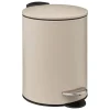 5Five kleine pedaalemmer - metaal - beige - 3L - 16 x 25 cm