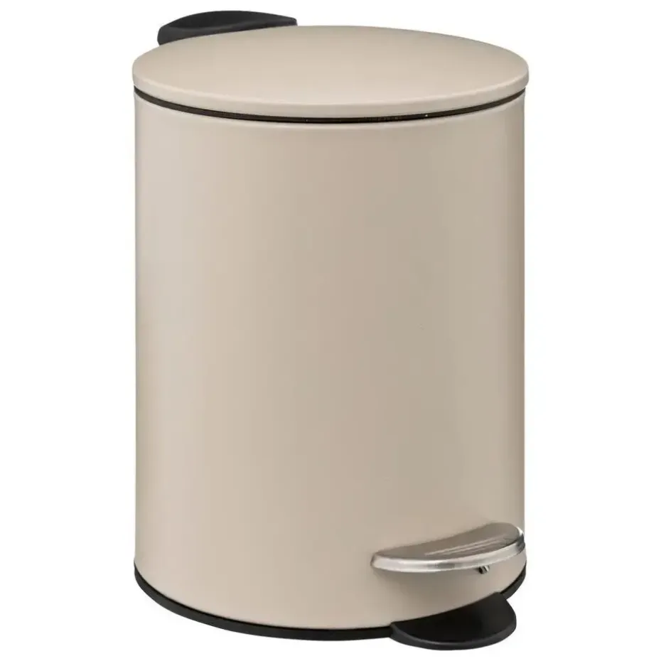 5Five kleine pedaalemmer - metaal - beige - 3L - 16 x 25 cm