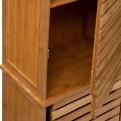 5Five Kolomkast - hoog - 33 x 28 x 168 cm - bamboe - bruin