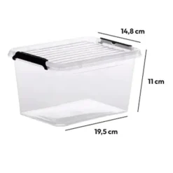 5Five Opbergkist met deksel - Clip Box - 2L - 19x15x11 cm