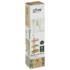 5Five Opbergmanden deur - 3-laags - bamboe - bruin - 28x19x75cm