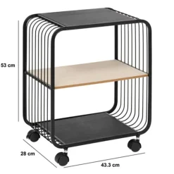 5Five Opbergrekje 2 laags met planken - metaal - 43 x 28 x 53 cm