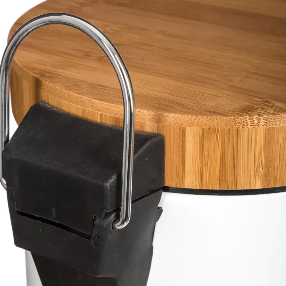 5Five Pedaalemmer - wit - metaal - 3 L - 25 cm - prullenbak