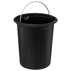 5Five Pedaalemmer - zwart - metaal - 3L - 23 cm - soft close