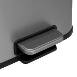 5Five Pedaalemmer Norvik - zilver - rvs - 5L - 24 x 20 x 28 cm