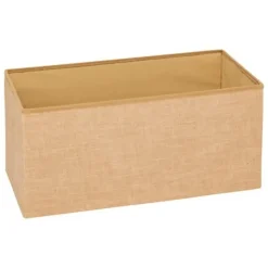 5Five Poef/hocker - opbergbox - beige - PU/MDF - 38 x 76 cm