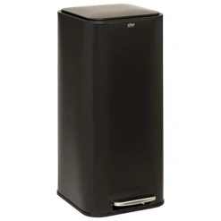 5Five Prullenbak/pedaalemmer - zwart - metaal - 30 liter