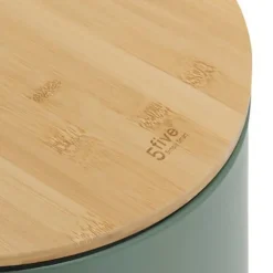 5Five Prullenbak/pedaalemmer Bamboe - groen - 30L - 60 cm