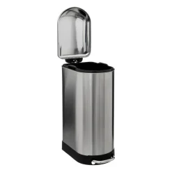 5Five Prullenbak/pedaalemmer Ariane - zilver - rvs metaal - 30L