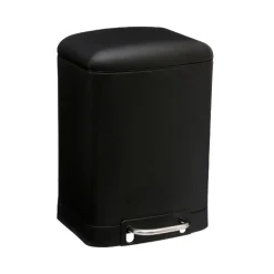 5Five Prullenbak/pedaalemmer - zwart - metaal - 6 liter - 23 x 32 cm