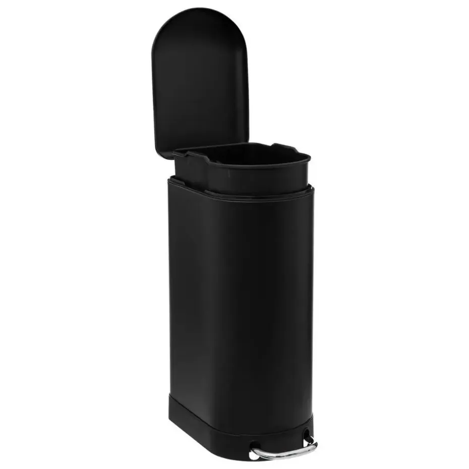 5Five Prullenbak/pedaalemmer Ariane - zwart - rvs metaal - 30L