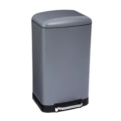5Five Prullenbak/pedaalemmer - grijs - metaal - 30 liter - 34 x 61 cm