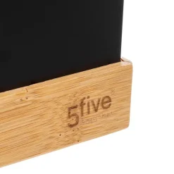 5Five Prullenbak/vuilnisbak - 23 liter - MDF hout - zwart - 27 x 32 cm