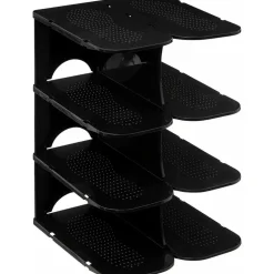 5Five Schoenenrek - stapelbaar - zwart - 27 x 25 x 38 cm