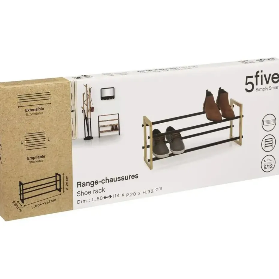 5Five Schoenenrek uitschuifbaar - 6-12 paar schoenen - 60 x 30 cm