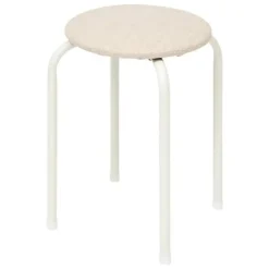 5Five Stapelbaar zit krukje - metaal/polyester - wit