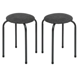 5Five Stapelbaar zit krukje - metaal/polyester - antraciet