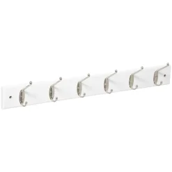 5Five Wandkapstok - wit - 6-haaks - 58 x 9 cm - MDF