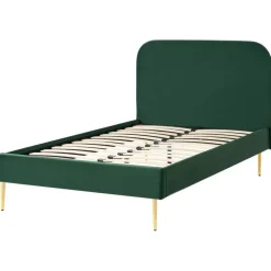 FLAYAT - Eenpersoonsbed - Donkergroen - 120 x 200 cm - Fluweel