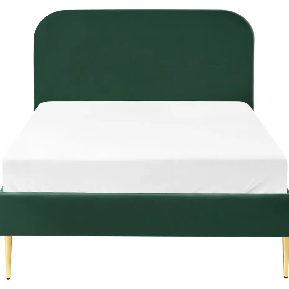 FLAYAT - Eenpersoonsbed - Donkergroen - 120 x 200 cm - Fluweel