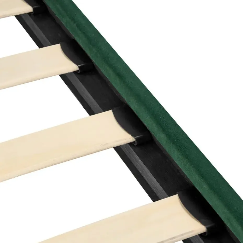 FLAYAT - Eenpersoonsbed - Donkergroen - 120 x 200 cm - Fluweel