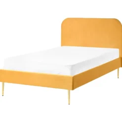 FLAYAT - Eenpersoonsbed - Geel - 120 x 200 cm - Fluweel