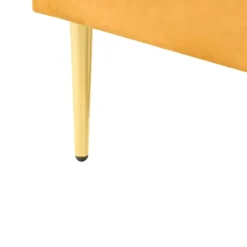 FLAYAT - Eenpersoonsbed - Geel - 120 x 200 cm - Fluweel