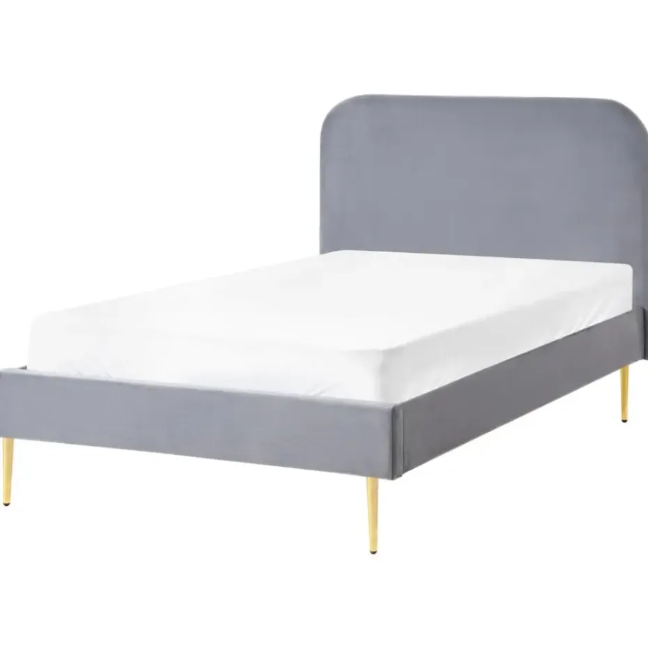 FLAYAT - Eenpersoonsbed - Grijs - 120 x 200 cm - Fluweel