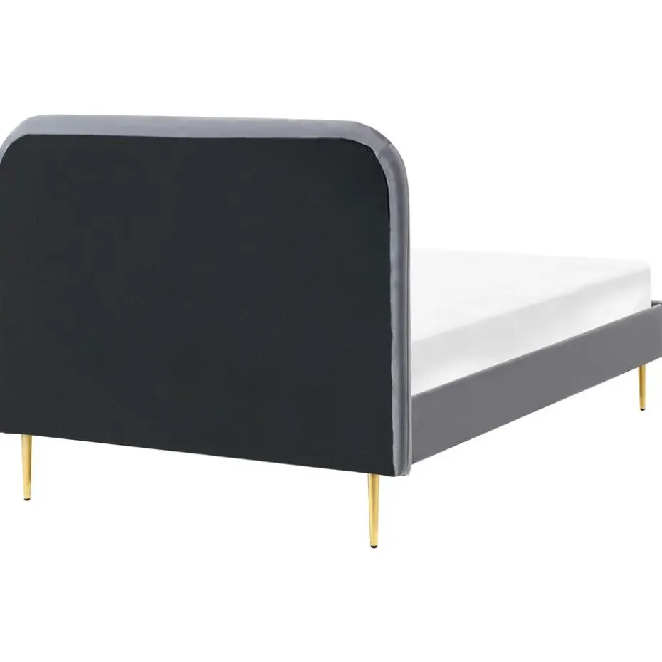 FLAYAT - Eenpersoonsbed - Grijs - 120 x 200 cm - Fluweel