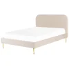 FLAYAT - Tweepersoonsbed - Beige - 140 x 200 cm - Fluweel