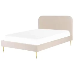 FLAYAT - Tweepersoonsbed - Beige - 140 x 200 cm - Fluweel