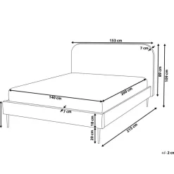 FLAYAT - Tweepersoonsbed - Beige - 140 x 200 cm - Fluweel
