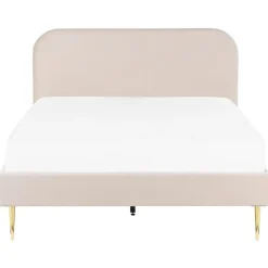 FLAYAT - Tweepersoonsbed - Beige - 140 x 200 cm - Fluweel
