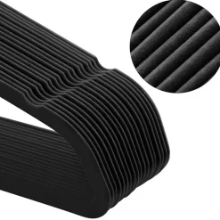 Fluwelen Kleerhanger, 50 stuks, Anti-slip, 45 cm lang, Zwart en Rosé Goud