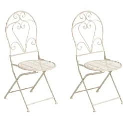 FOLELLI - Set van 2 tuinstoelen - Lichtbeige - IJzer