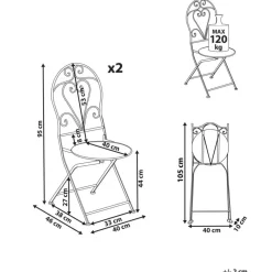 FOLELLI - Set van 2 tuinstoelen - Lichtbeige - IJzer