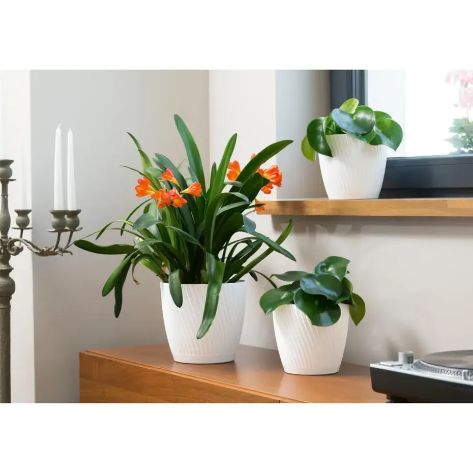 Form Plastic Plantenpot - kunststof - ivoor wit - D13 x H12 cm