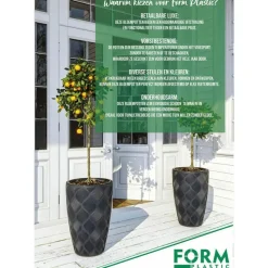 Form Plastic Plantenpot/bloempot - kunststof - grijs - 30 x 32 cm