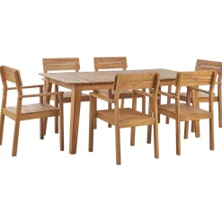 FORNELLI - Tuinset voor 6 - Lichte houtkleur - Acaciahout