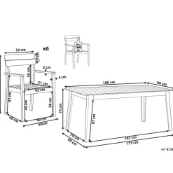 FORNELLI - Tuinset voor 6 - Lichte houtkleur - Acaciahout