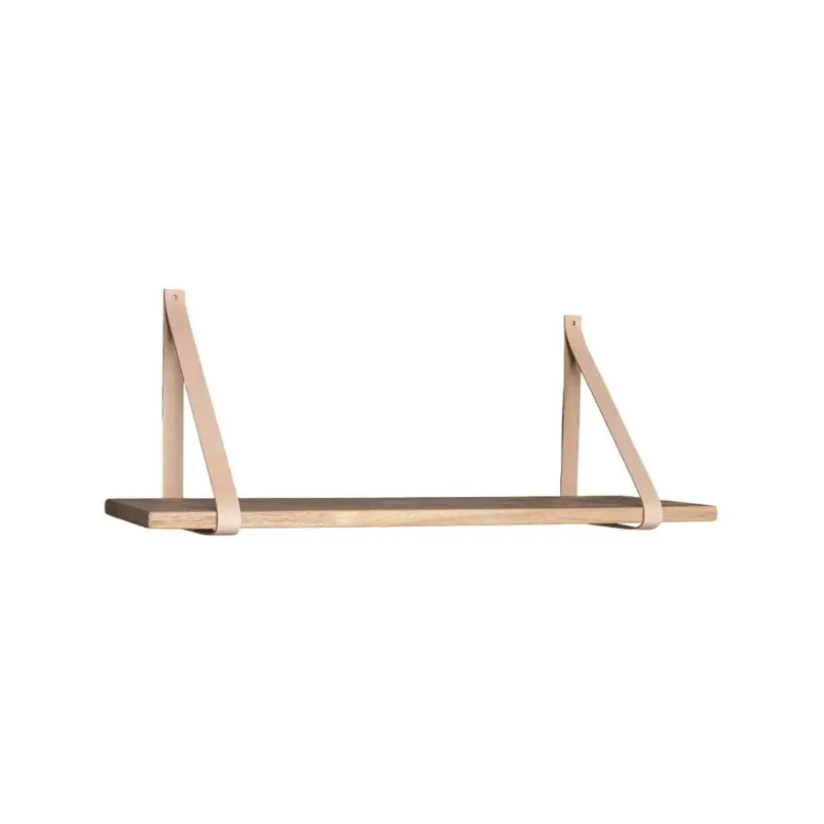 Forno Plank -natuurlijke olie met bruine lederen banden - 80x20 cm